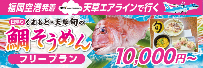 福岡空港発着天草エアラインで行く！日帰り「くまもと・天草旬の鯛そうめん」フリープラン」